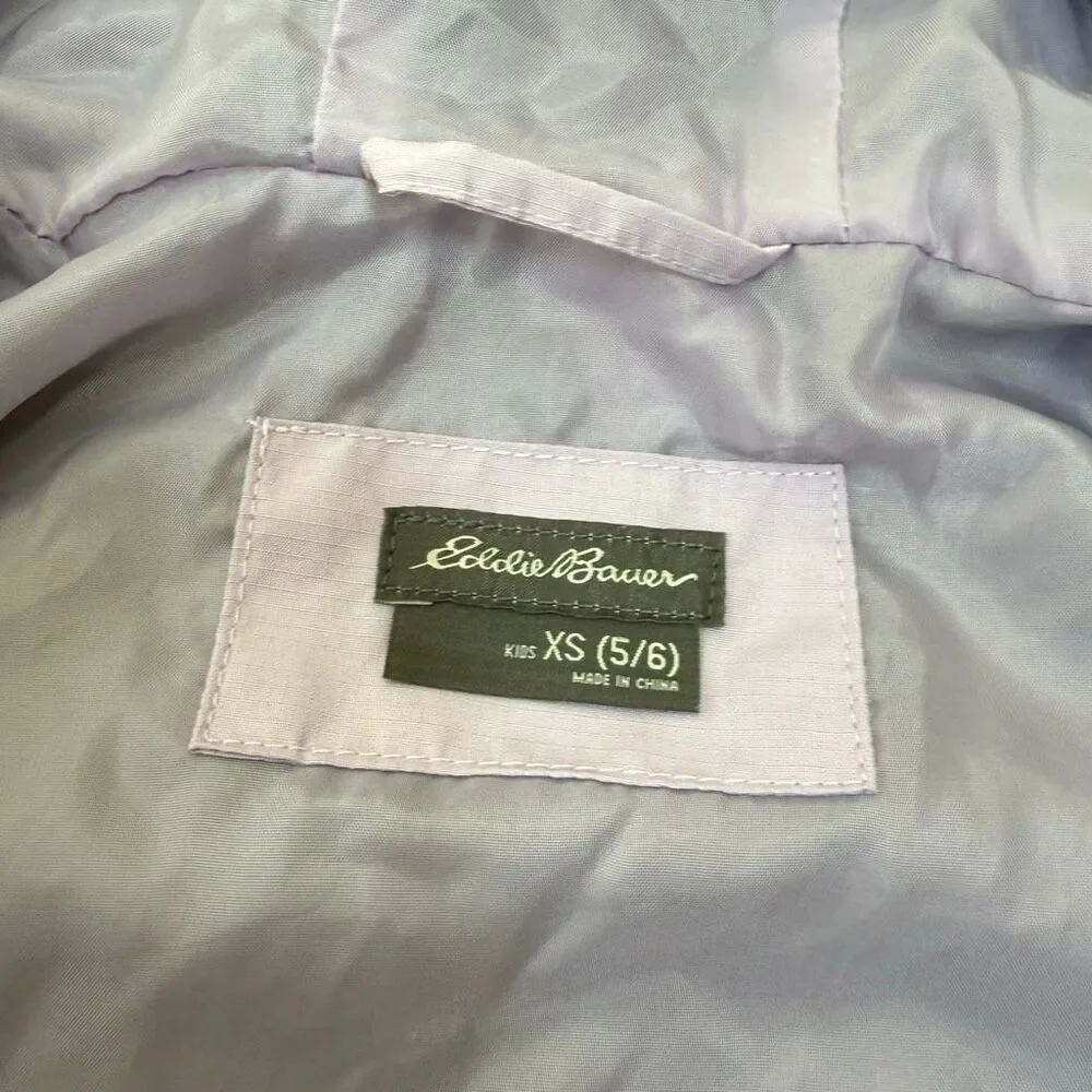 Eddie Bauer Jacket Girls Purple/lilac Zip Windbreaker Coat Kids XS 5/6